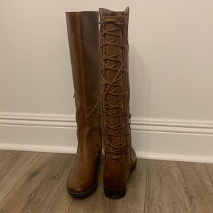 Vince Camuto Brown Lace Leather Boots